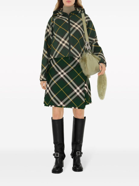 BURBERRY Green Crop Hooded Jacket for Women - SS24 Collection