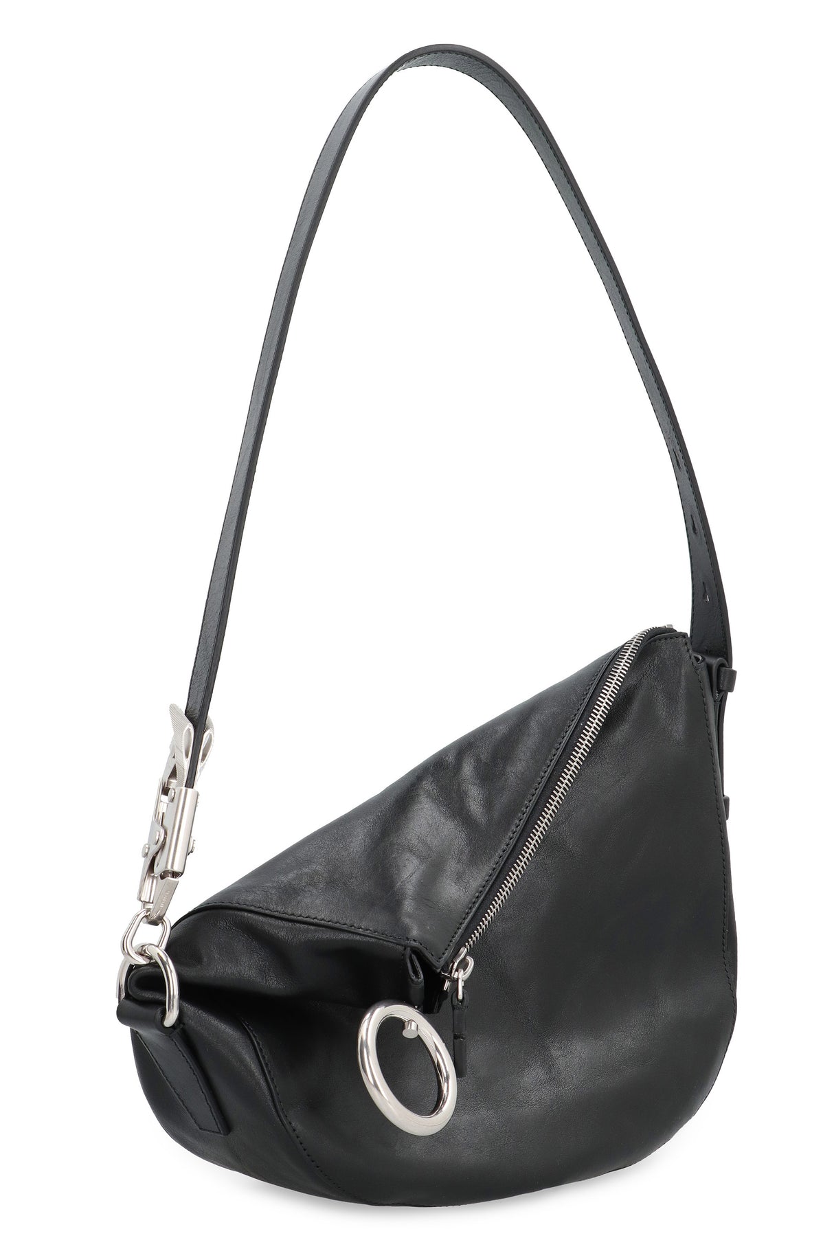 BURBERRY Stylish Black Leather Shoulder Handbag for Women