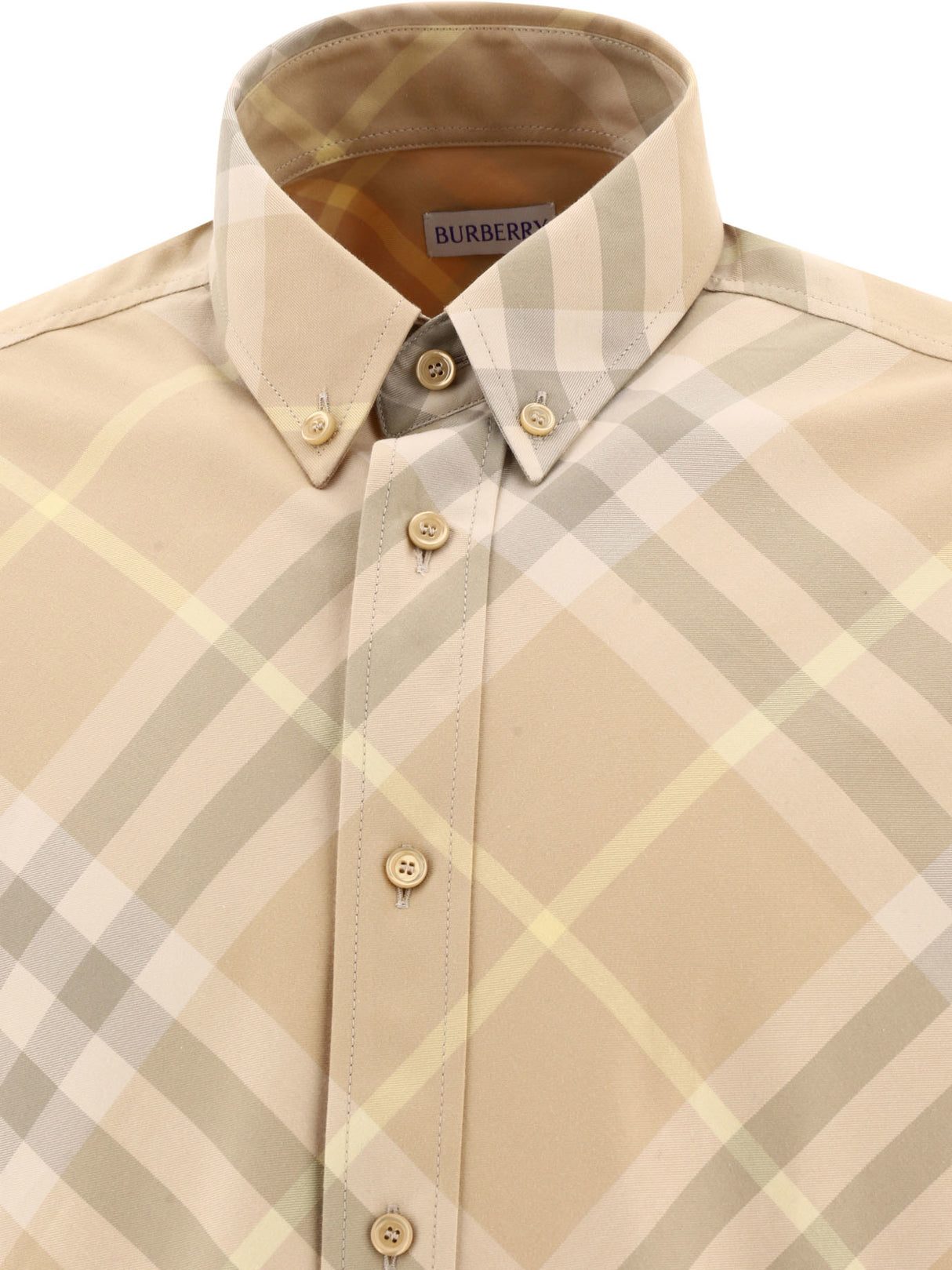 BURBERRY Men's 24SS Beige Long Sleeve Shirt for the Stylish Gentleman