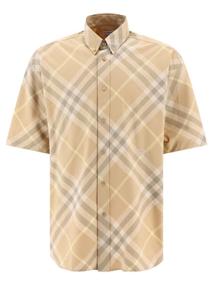 BURBERRY Men's 24SS Beige Long Sleeve Shirt for the Stylish Gentleman