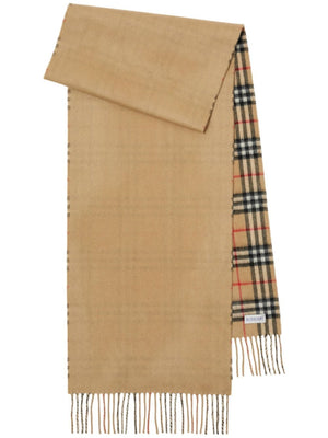 BURBERRY Reversible Beige Cashmere Scarf for Women - SS24 Collection