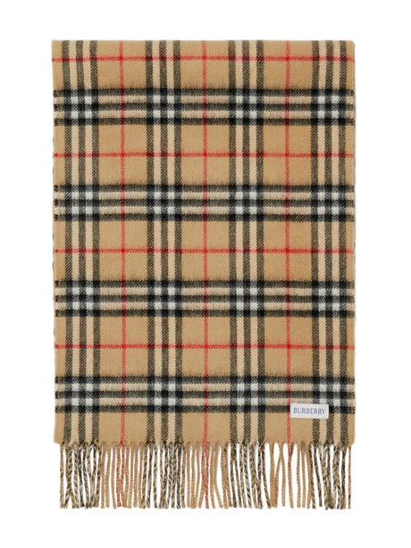 BURBERRY Reversible Beige Cashmere Scarf for Women - SS24 Collection