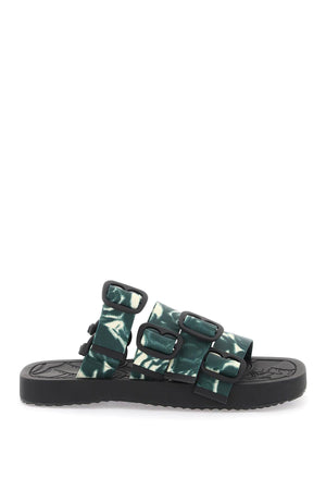 BURBERRY Multicolor Sandals with Nylon Ribbon Straps and Rose Print for Men