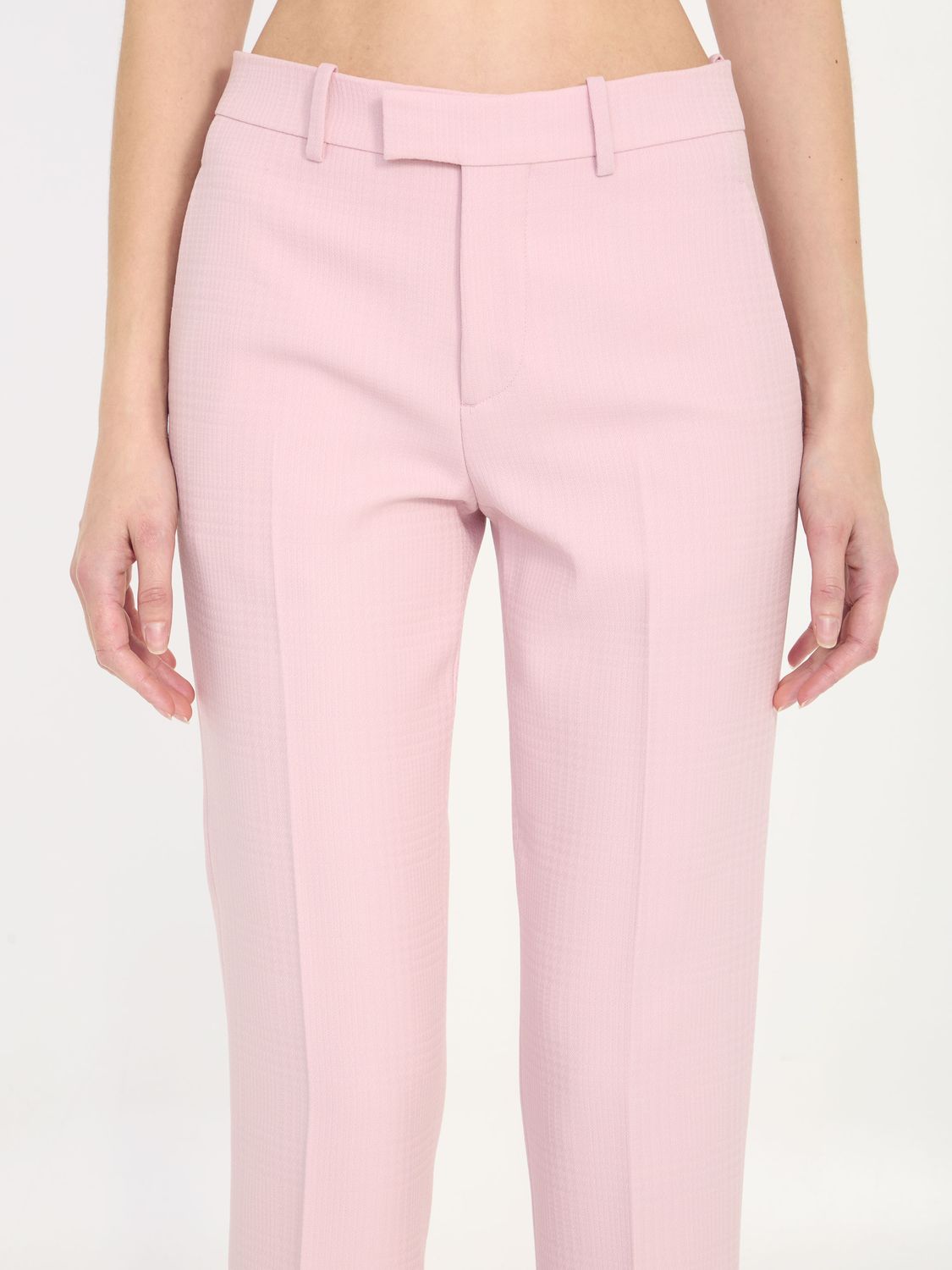 Tailored Trousers in Pink Wool - Regular Fit - UK Sizing