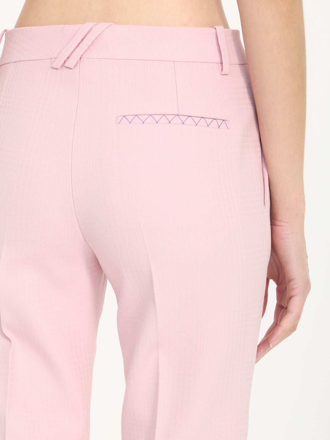 BURBERRY Pink Wool Tailored Trousers for Women