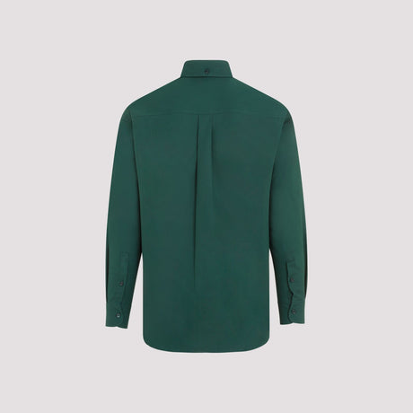 BURBERRY Men's Green Cotton Shirt for SS24