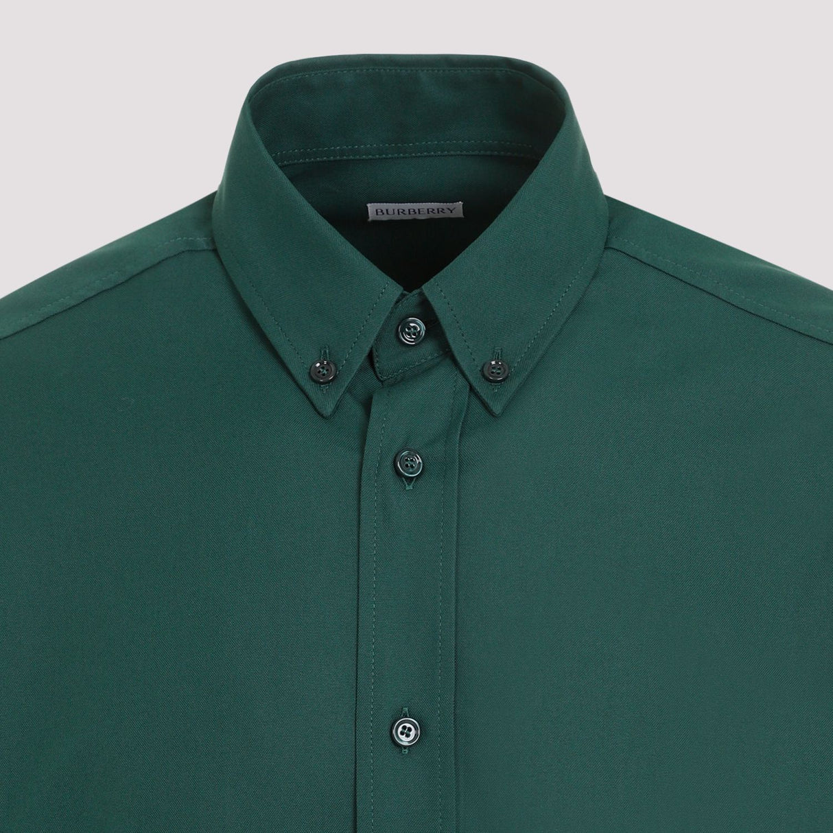 BURBERRY Men's Green Cotton Shirt for SS24