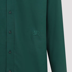 BURBERRY Men's Green Cotton Shirt for SS24