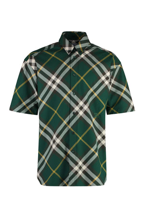 BURBERRY Oversized Green Check Cotton Shirt for Men