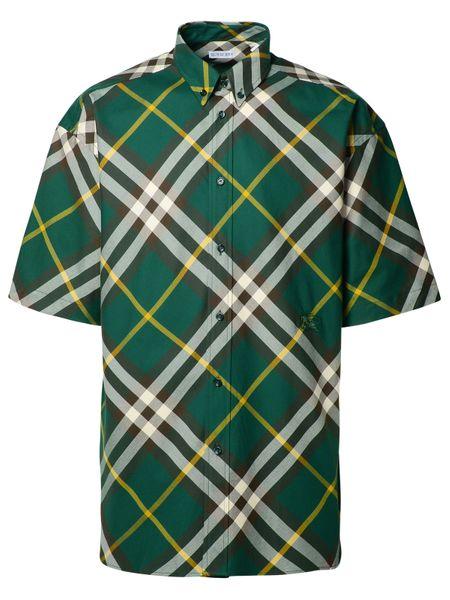 BURBERRY Green Cotton Shirt for Men - SS24 Collection