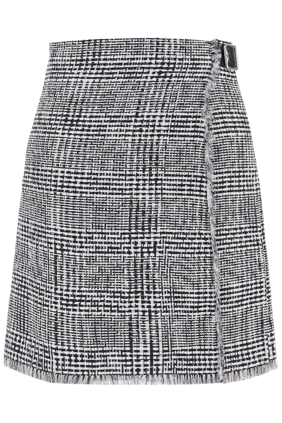 Houndstooth Wrap Kilt with Leather Strap Closure