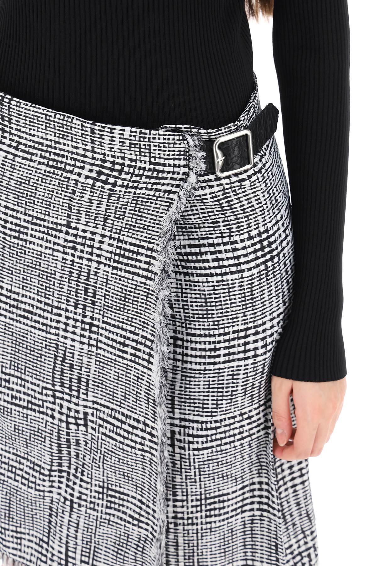 Houndstooth Wrap Kilt with Leather Strap Closure