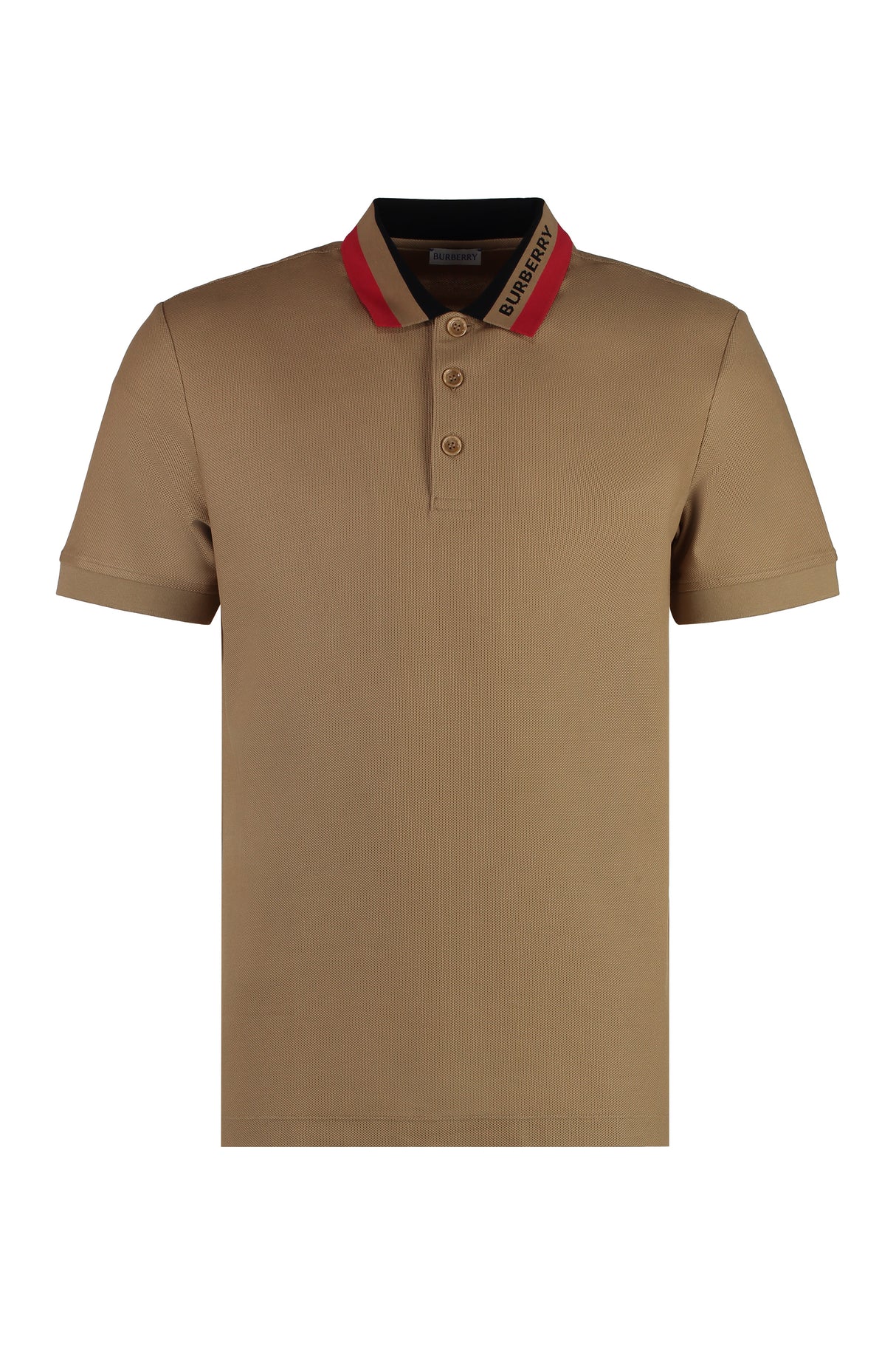 BURBERRY Cotton-Piqué Polo Shirt with Side Slits for Men