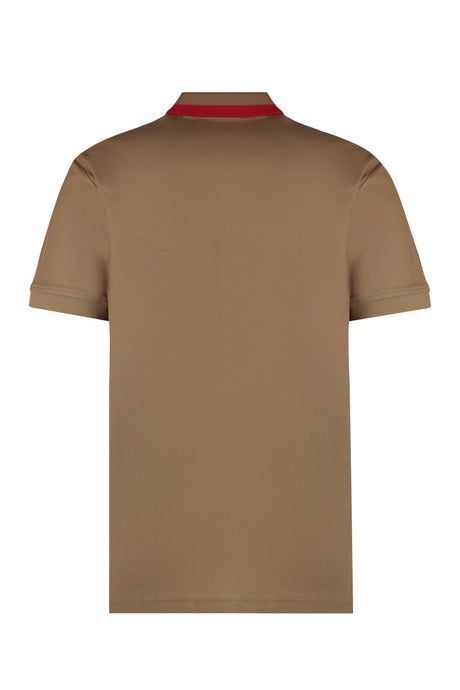 BURBERRY Cotton-Piqué Polo Shirt with Side Slits for Men