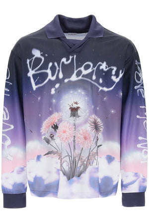 BURBERRY Purple Dandelion Print Long-Sleeved T-Shirt for Men