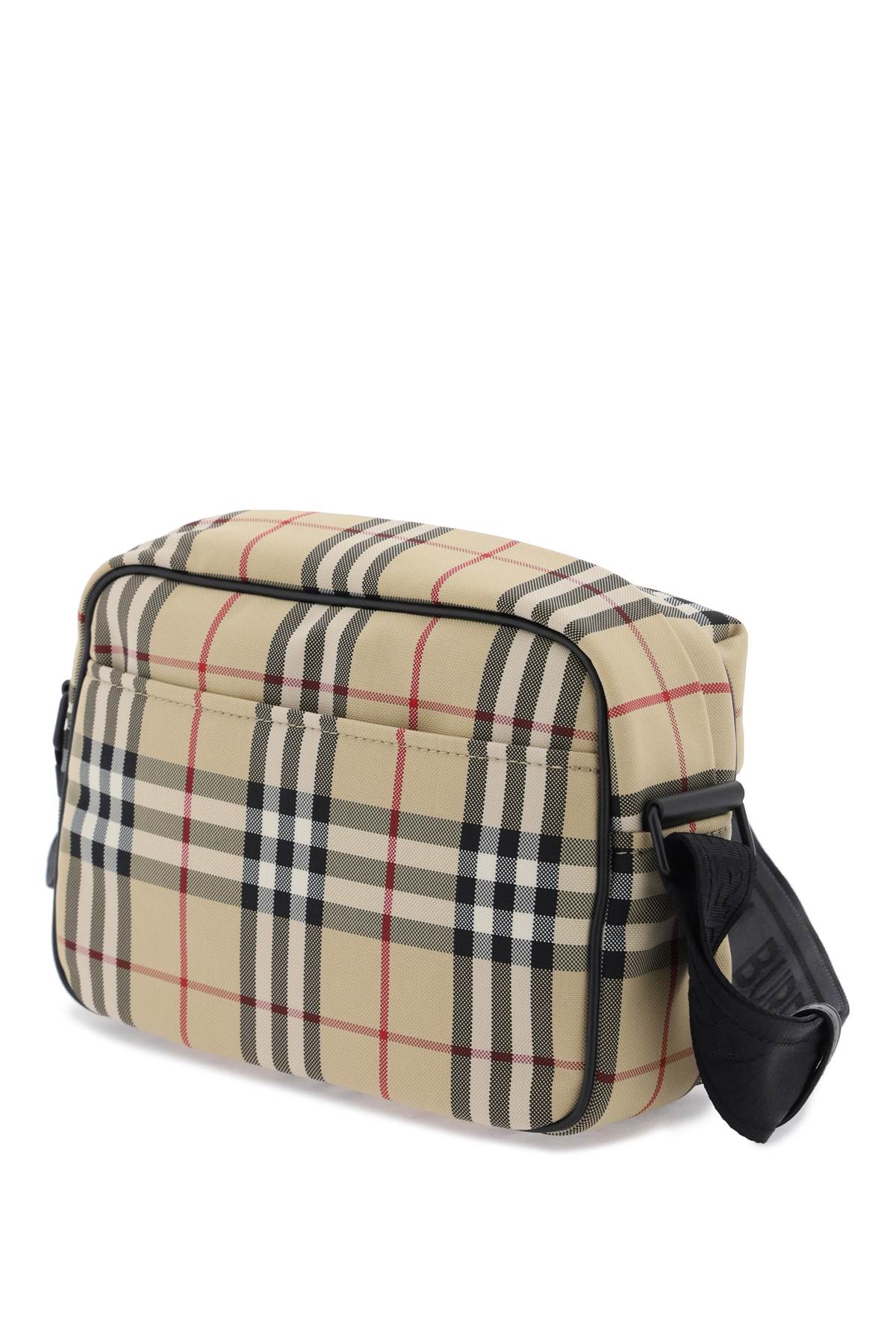حقيبة كتف Burberry Check Motif في اللون الأصلي للرجال من مجموعة SS24