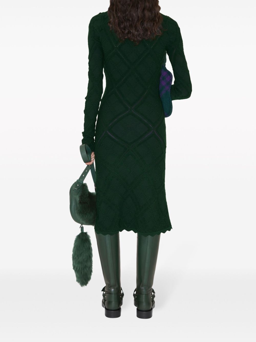 Aran-Knit Wool Dress for Women | Timeless Green Elegance | FW23