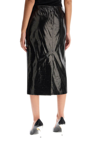 ALEXANDER MCQUEEN Silk Tarpaulin Midi Skirt