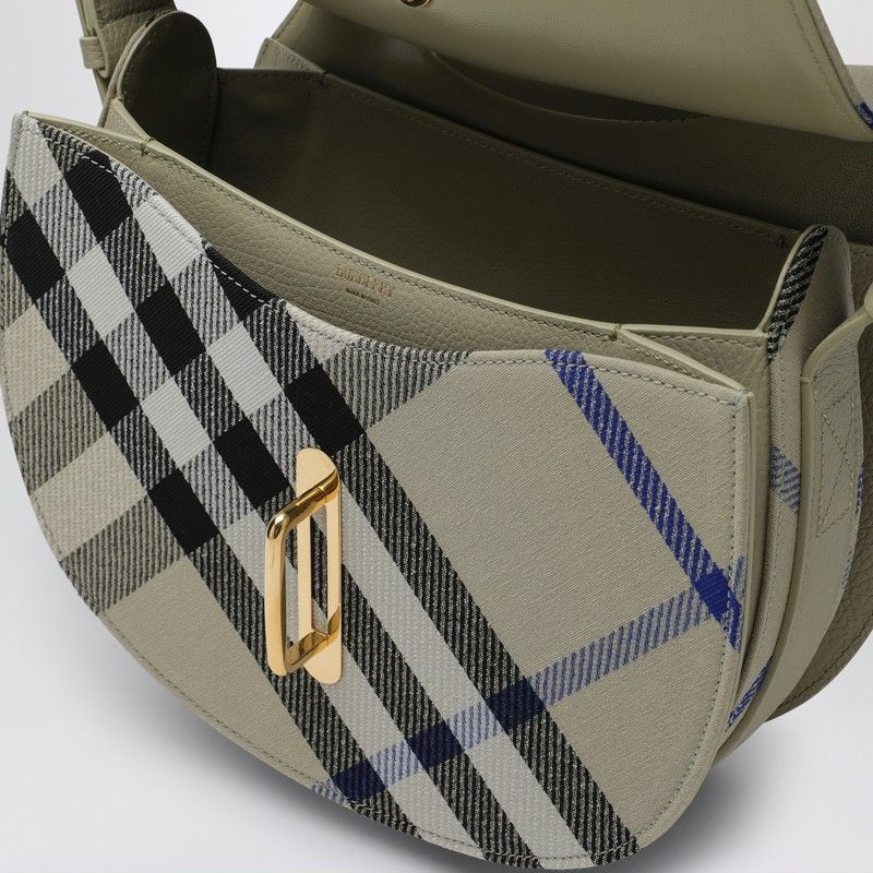 BURBERRY Medium Rocking Horse Crossbody Handbag in Lichen Check