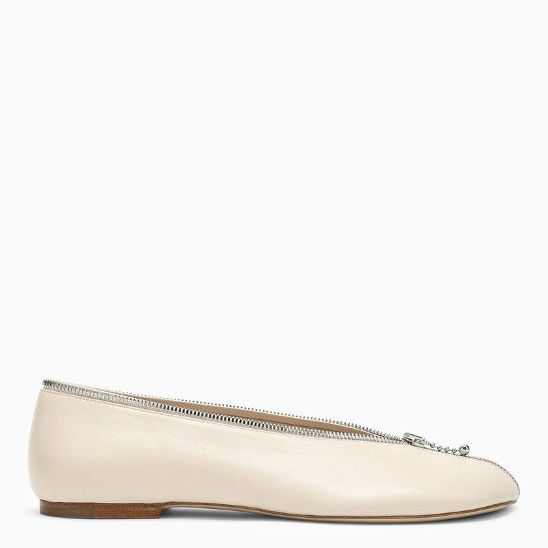 SADLER BALLERINA WITH LIGHT BEIGE LEATHER ZIP