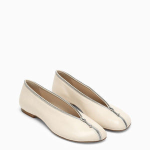 SADLER BALLERINA WITH LIGHT BEIGE LEATHER ZIP