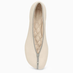 SADLER BALLERINA WITH LIGHT BEIGE LEATHER ZIP