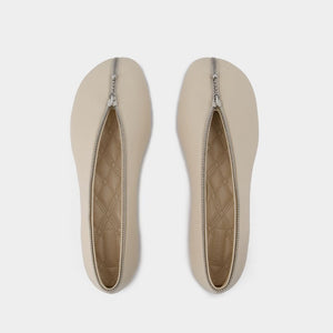 BURBERRY White Zip Ballerinas for Women in SS24 Season