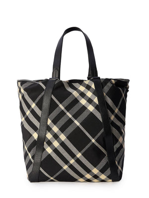 BURBERRY Festival Jacquard Check Pattern Tote Handbag - 37x26x43cm