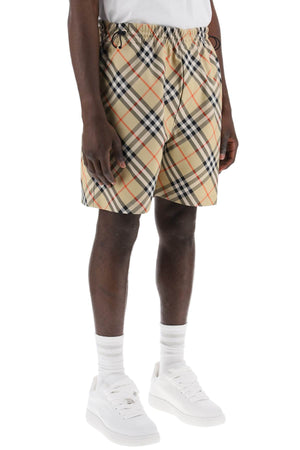 BURBERRY Vintage Check Print Drawstring Shorts for Men