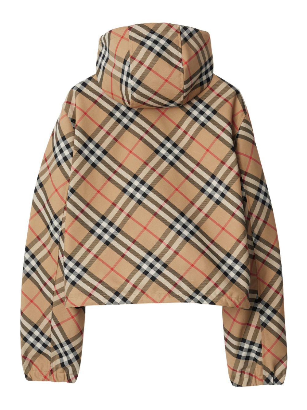 Reversible Cropped Jacket with Burberry Check Motif