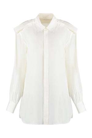 BURBERRY White Silk Grain-Coloured Shirt for Women