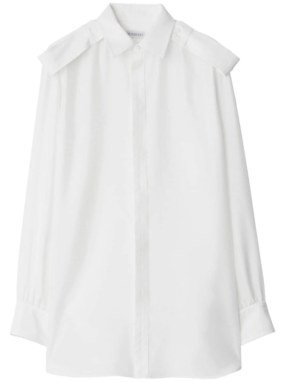 BURBERRY Exaggerated White Silk Shirt for Women - SS24