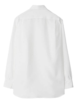 BURBERRY Exaggerated White Silk Shirt for Women - SS24