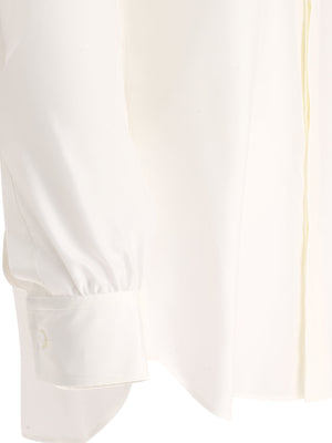 BURBERRY Exaggerated White Silk Shirt for Women - SS24