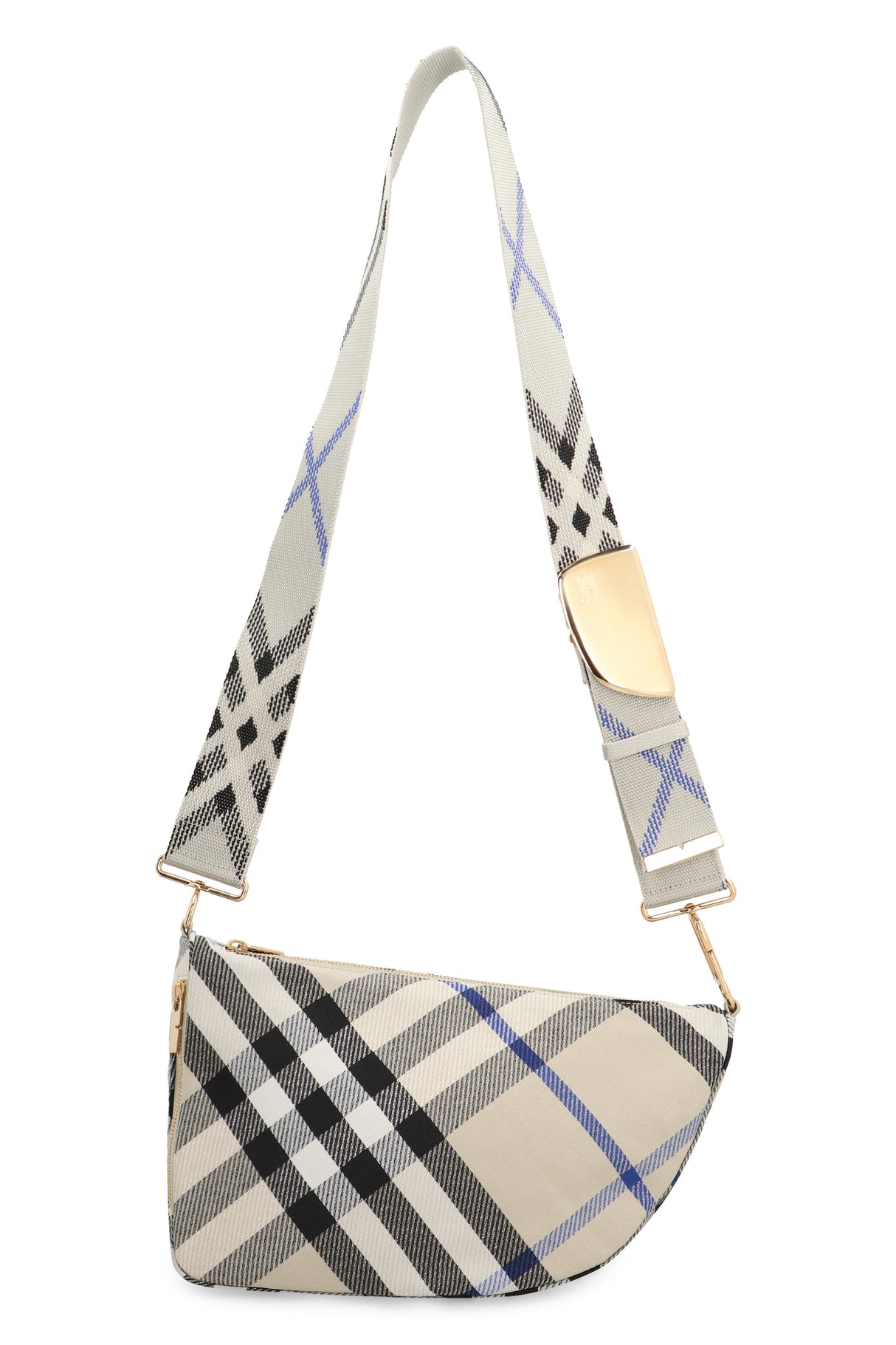 BURBERRY Medium Check Pattern Shield Crossbody Bag