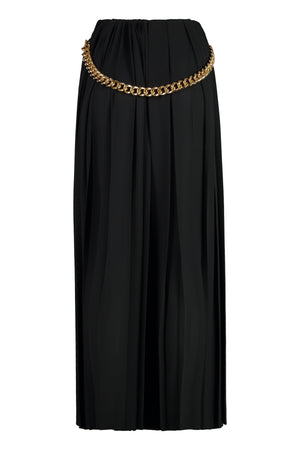 BALENCIAGA High-Waisted Pleated Skirt with Chunky Chain