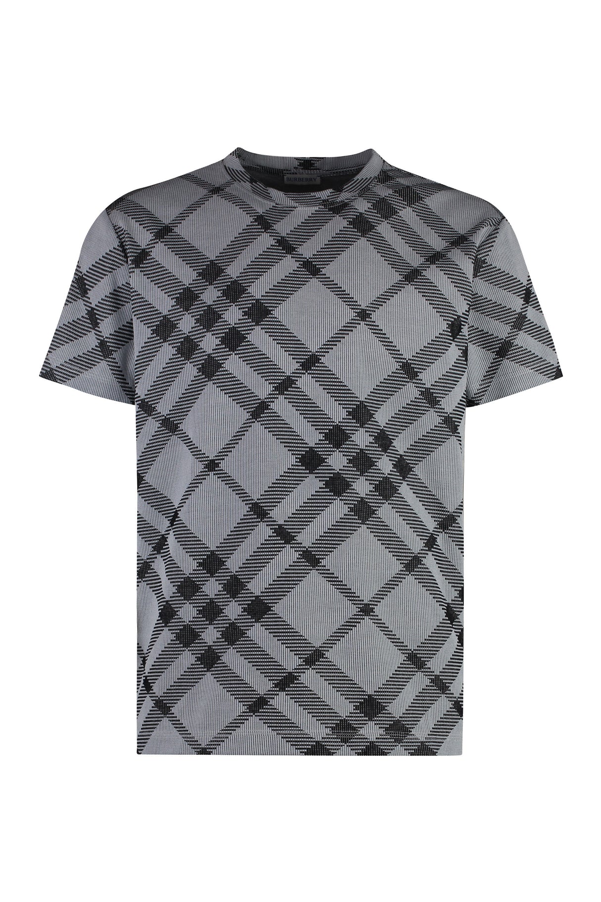 BURBERRY Essential Grey Check Crew-Neck Tee