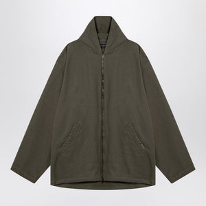 BALENCIAGA Oversized Heavy Cotton Green Hooded Jacket for Men