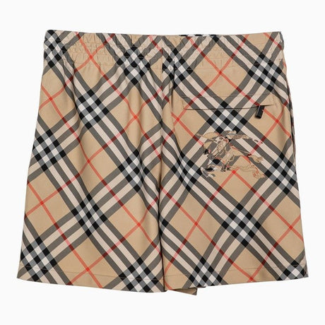 BURBERRY  SHORT BEIGE WITH CHECK PATTERN