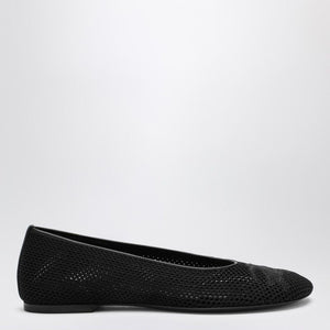 BURBERRY Black Mesh Ballerina with Logo for Women - SS24 Collection