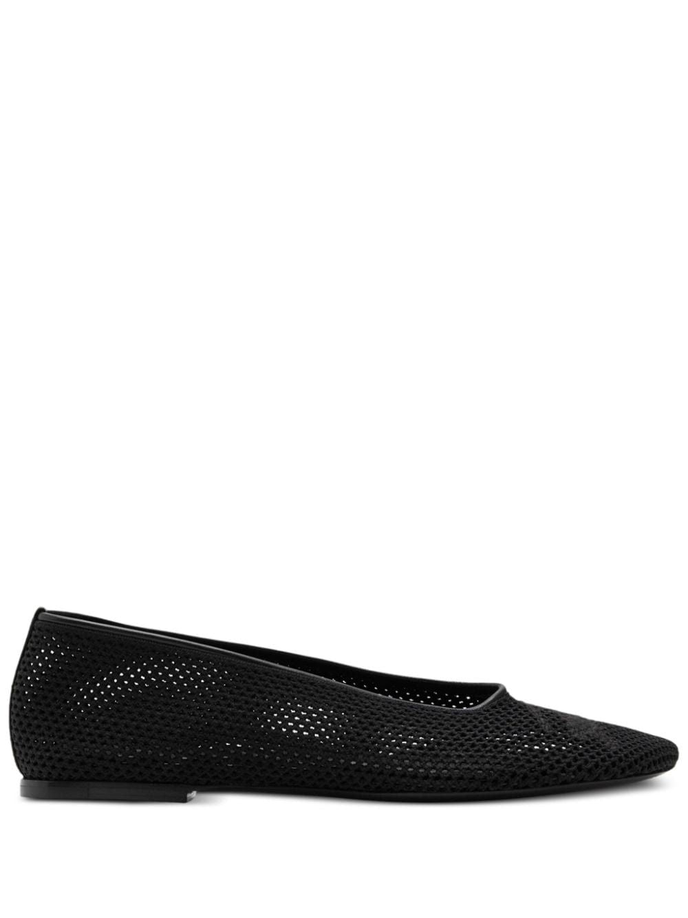 BURBERRY Embroidered Logo Black Ballerina Shoes for Women