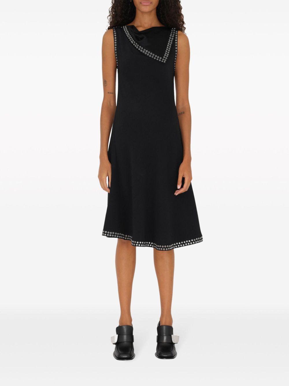 BURBERRY Chic Black Midi-Length Dress with Stylish Details