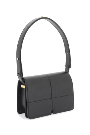 BURBERRY Smooth Leather Snip Shoulder Handbag with B-Cut Details and Equestrian Knight Design