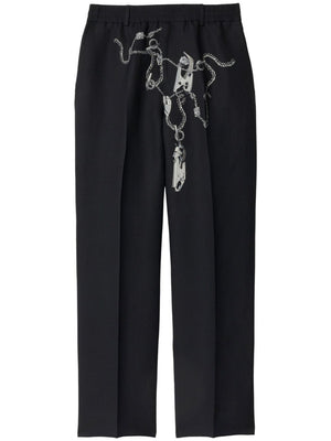 BURBERRY Classic Black Wool Trousers for Men - SS24 Edition