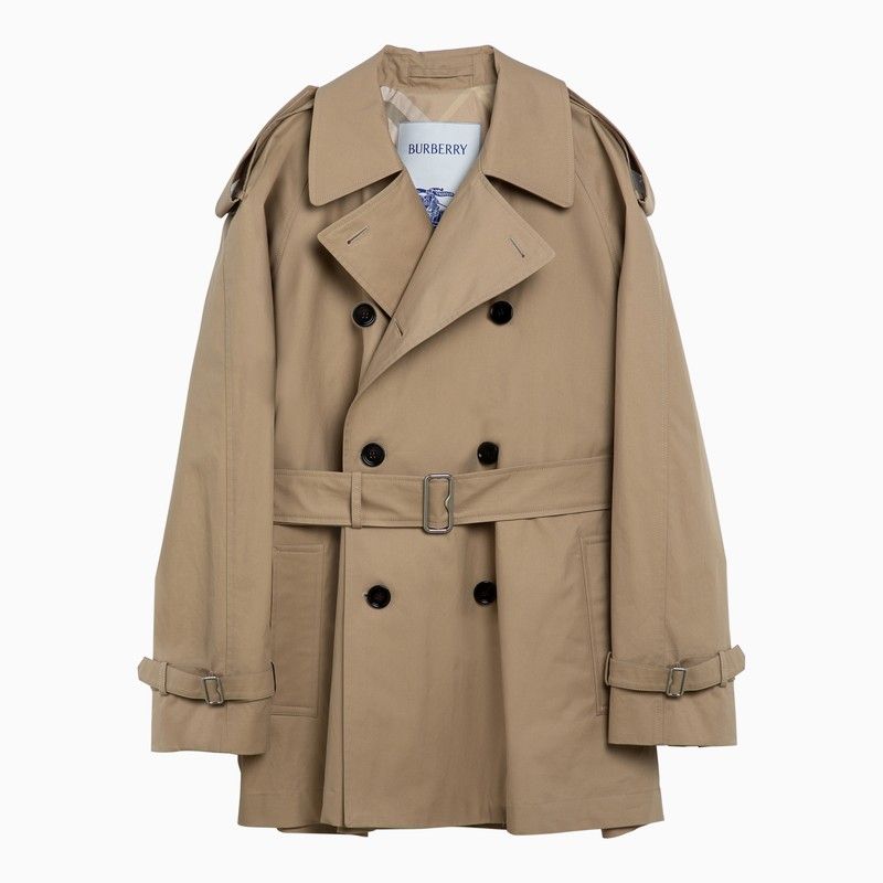 BURBERRY Double-Breasted Beige Trench Jacket with Belt for Women