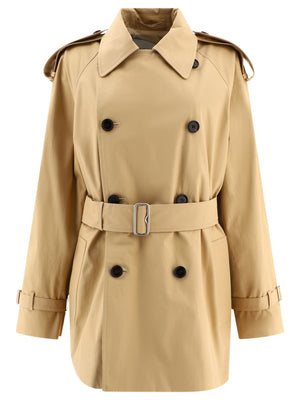 BURBERRY Beige Double-Breasted Midi Trench Jacket for Women