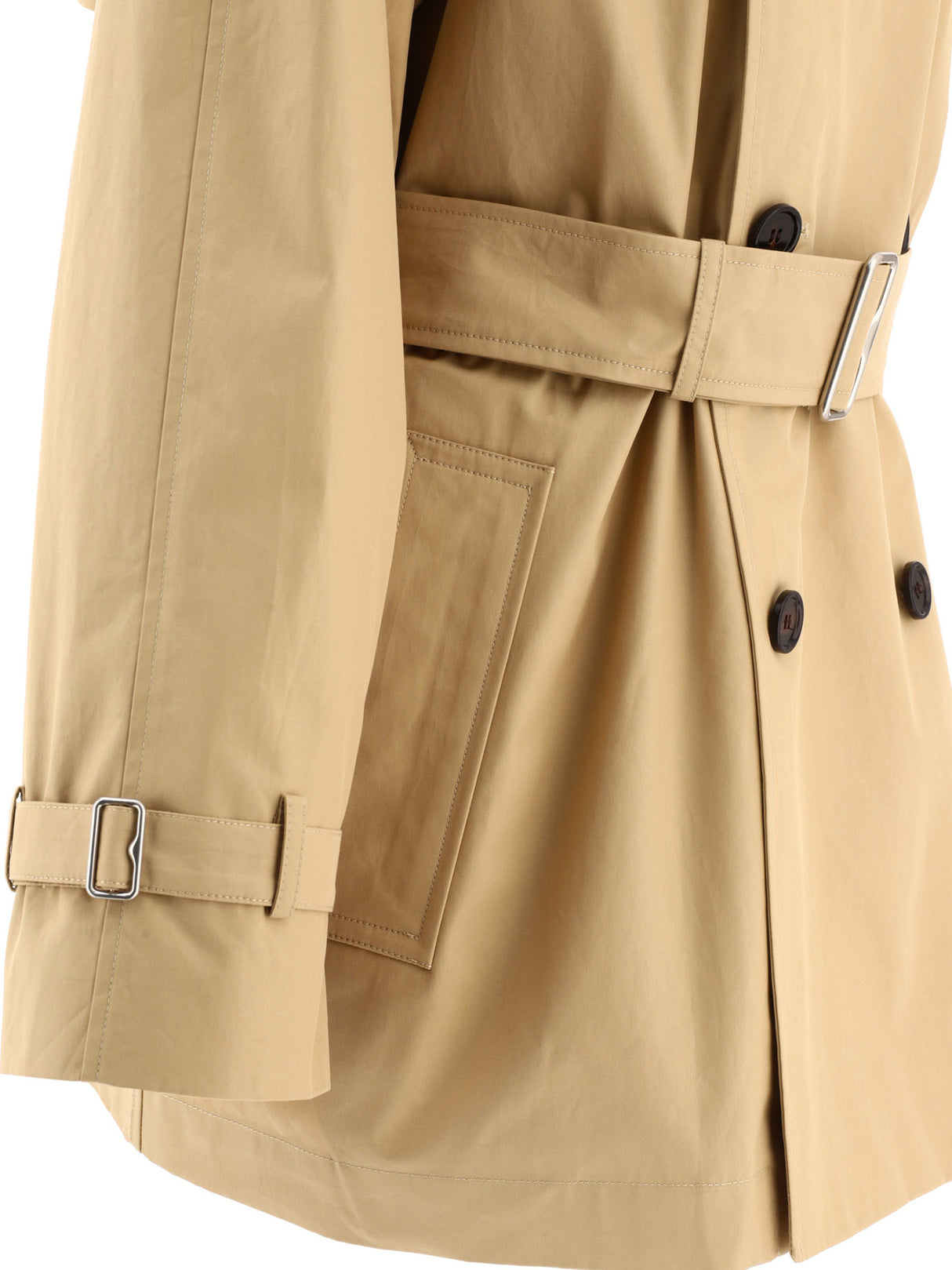 BURBERRY Beige Double-Breasted Midi Trench Jacket for Women