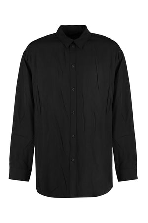 BALENCIAGA Oversized Crinkled Black Shirt for Men