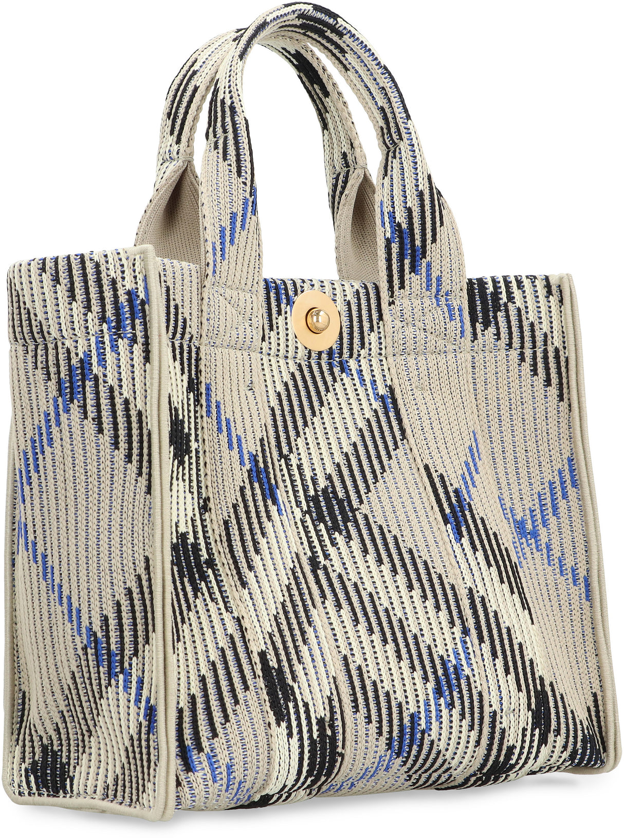 BURBERRY Checked Motif Mini Tote Handbag