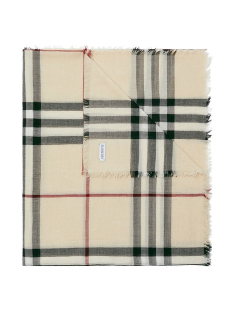 BURBERRY Giant Check Scarf for Women in Gray - FW24